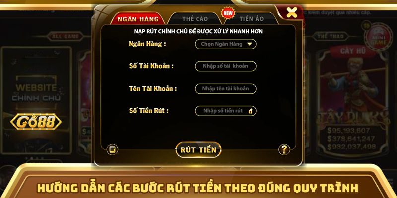 Rút Tiền Go88 | go88.bz Hướng dẫn các bước rút tiền theo đúng quy trình